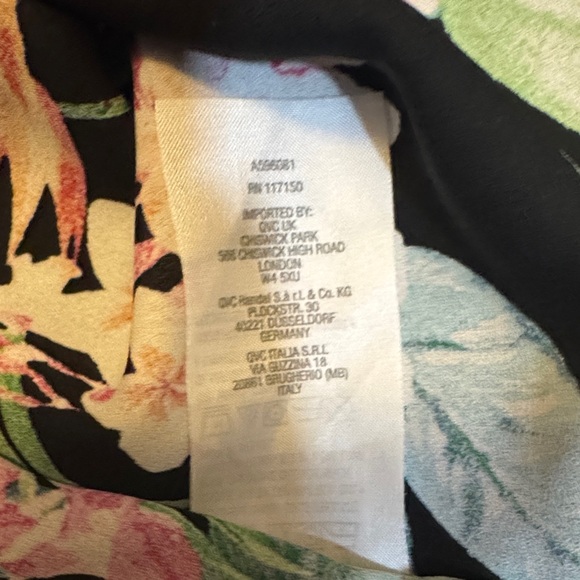 belle by Kim Gravel Tropical Floral Print Poncho Top Size Large - Picture 9 of 9